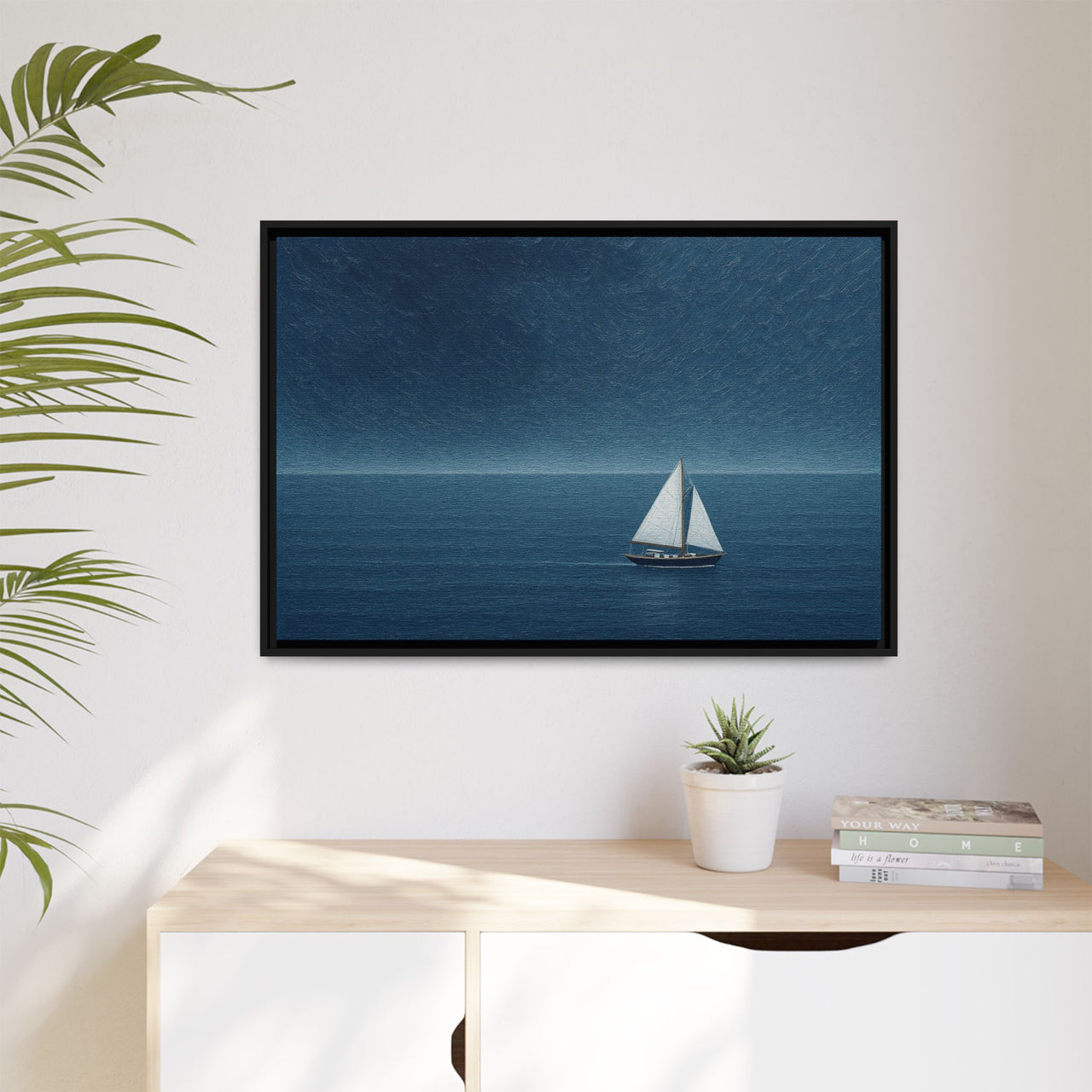 Sail Into Stillness Canvas Wall Art with Frame