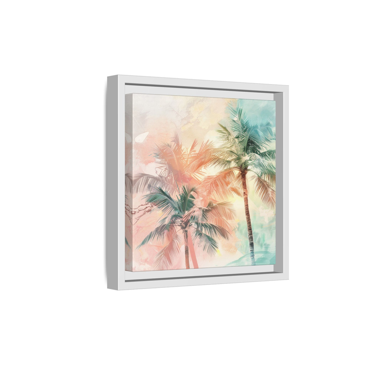 Palm Glow Canvas Wall Art with Frame