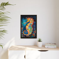 Thumbnail for Coral Carnival Seahorse Canvas Wall Art with Frame