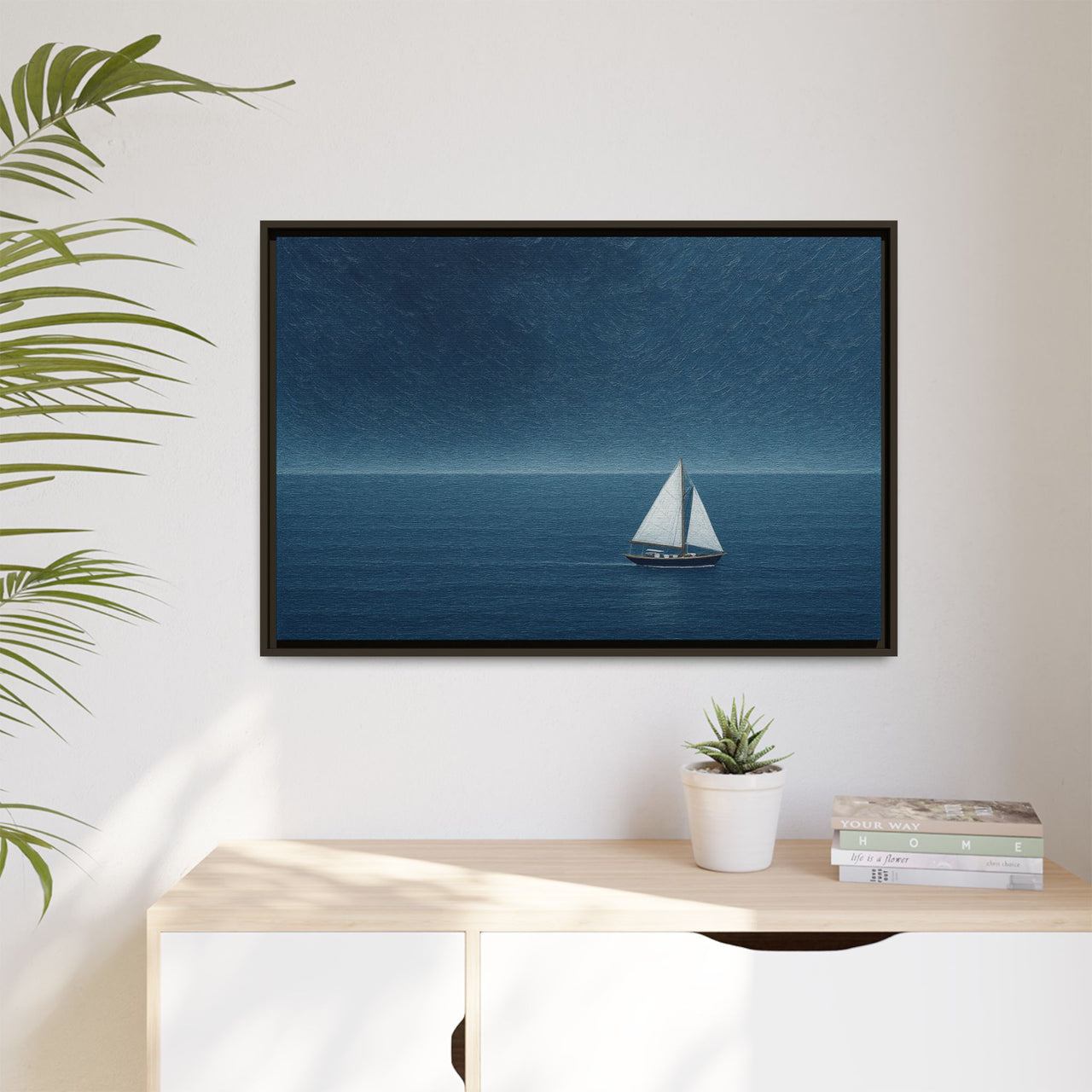 Sail Into Stillness Canvas Wall Art with Frame
