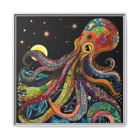 Thumbnail for Midnight Depths Octopus Canvas Wall Art with Frame