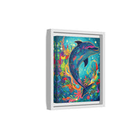 Thumbnail for Ocean Bloom Dolphin Canvas Wall Art with Frame