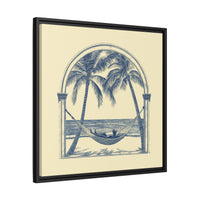 Thumbnail for Palm Retreat Hammock Canvas Wall Art with Frame