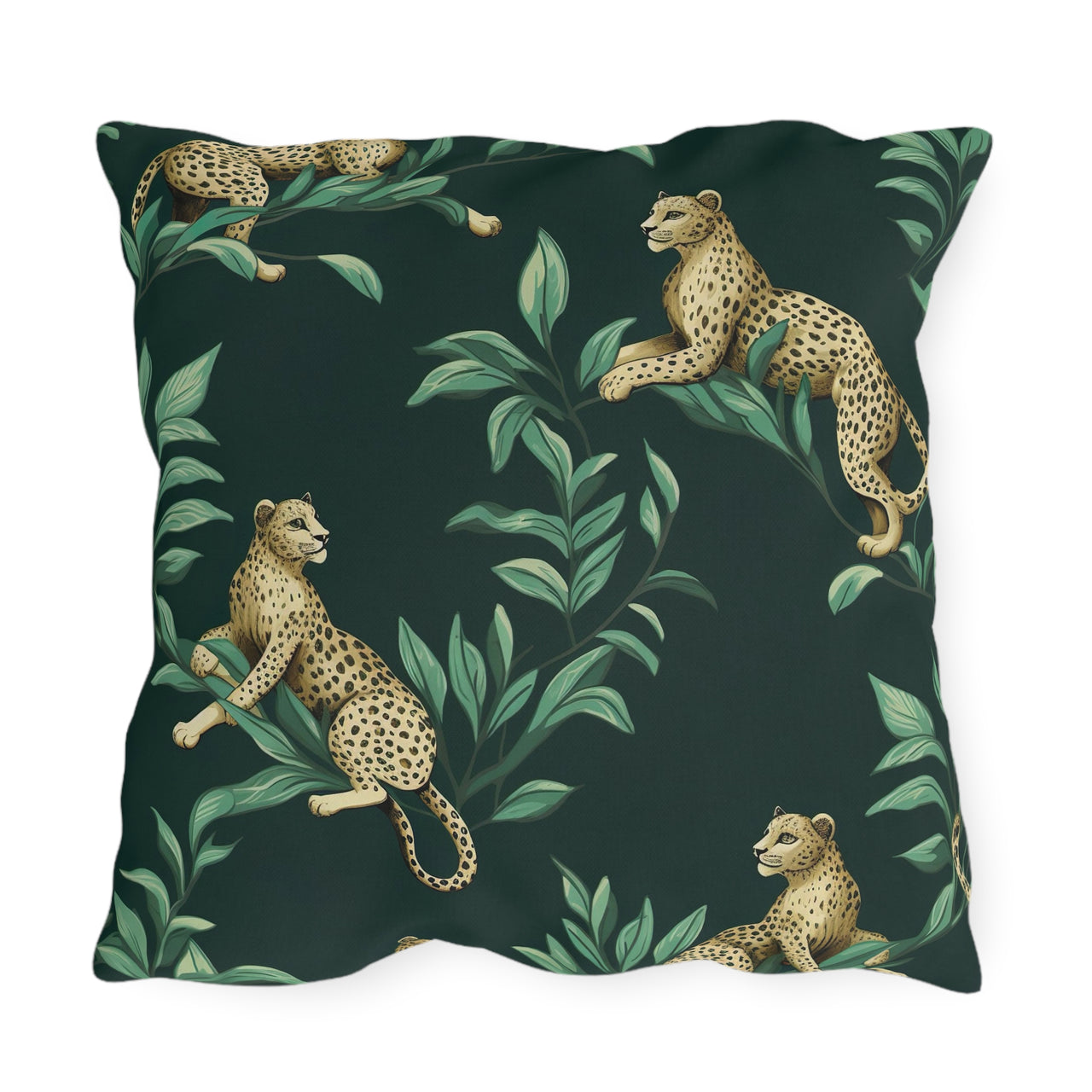 Chilling Leopards Outdoor Throw Pillow