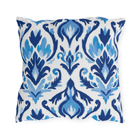 Thumbnail for Ikat Blues Outdoor Throw Pillow