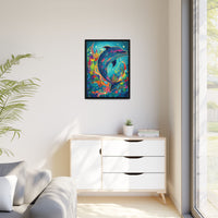 Thumbnail for Ocean Bloom Dolphin Canvas Wall Art with Frame