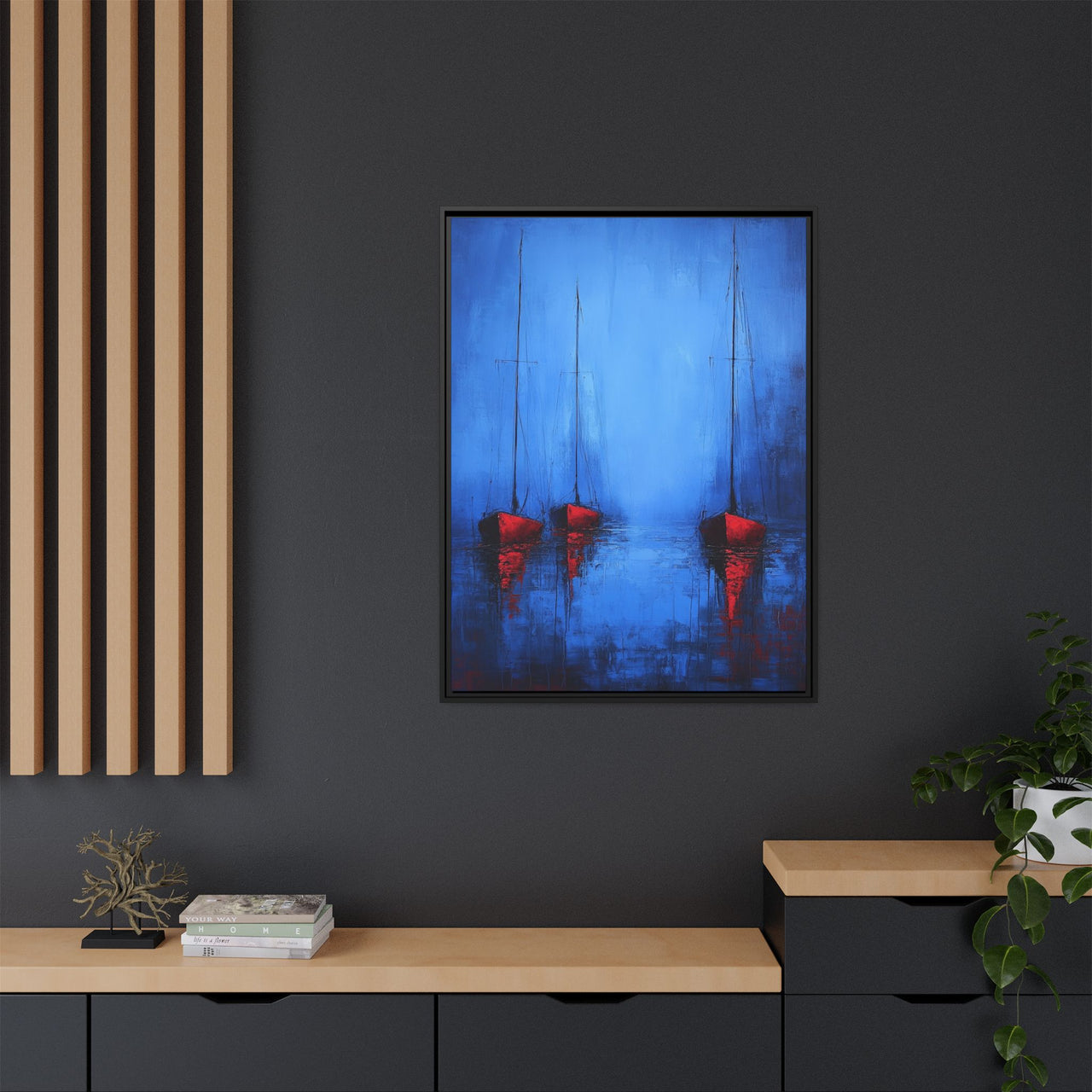 Nocturne at Sea Matte Canvas Wall Art with Frame