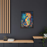 Thumbnail for Coral Carnival Seahorse Canvas Wall Art with Frame
