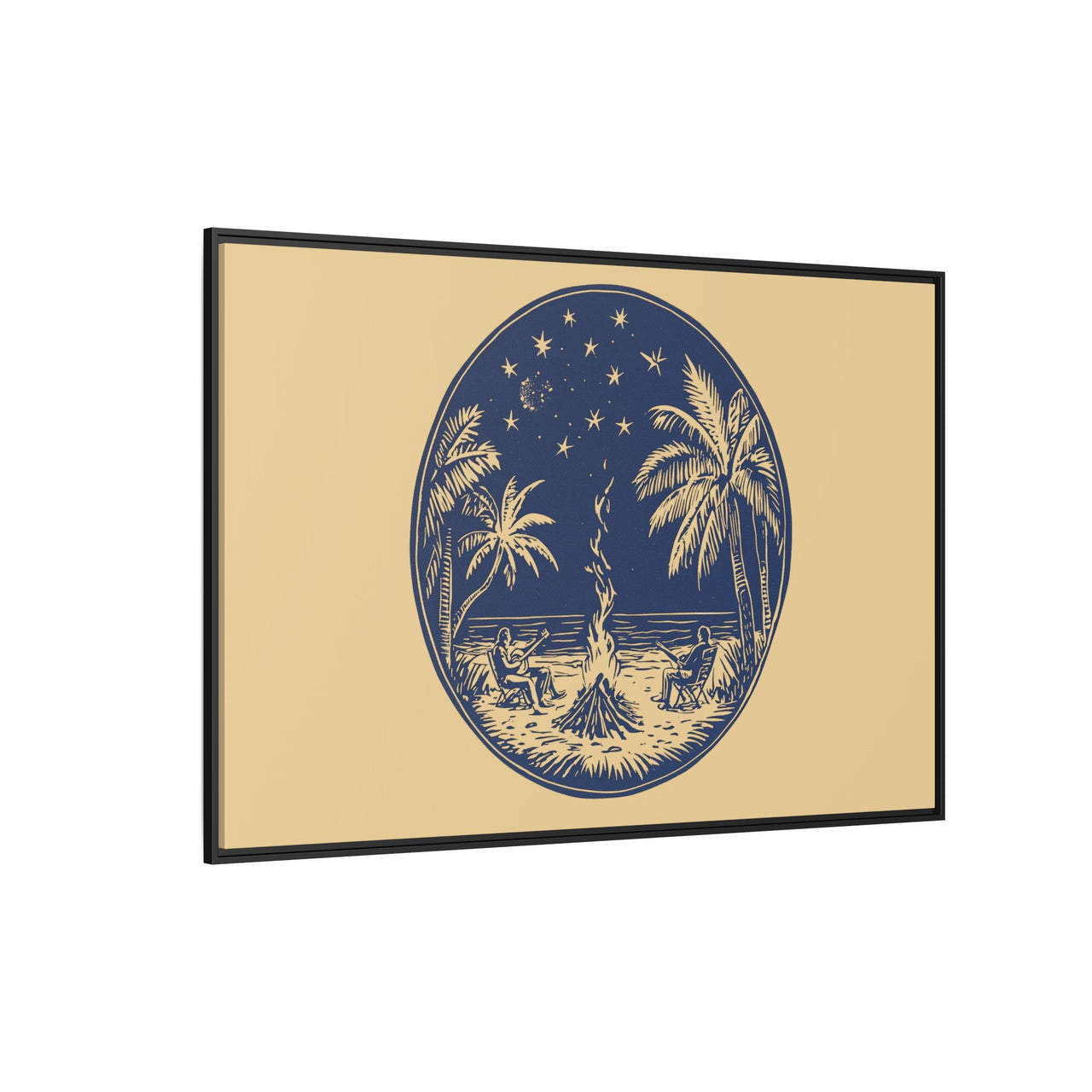 Beachfire Nights Canvas Wall Art with Frame