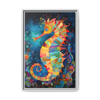 Thumbnail for Coral Carnival Seahorse Canvas Wall Art with Frame