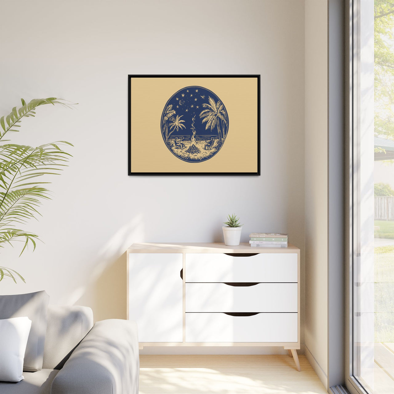 Beachfire Nights Canvas Wall Art with Frame