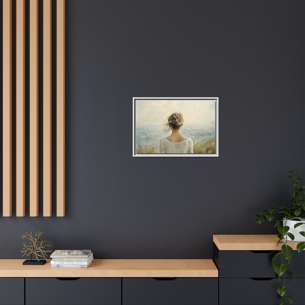 Where the Sky Meets Her Canvas Wall Art with Frame