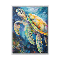 Thumbnail for Gliding Turtle Canvas Wall Art with Frame