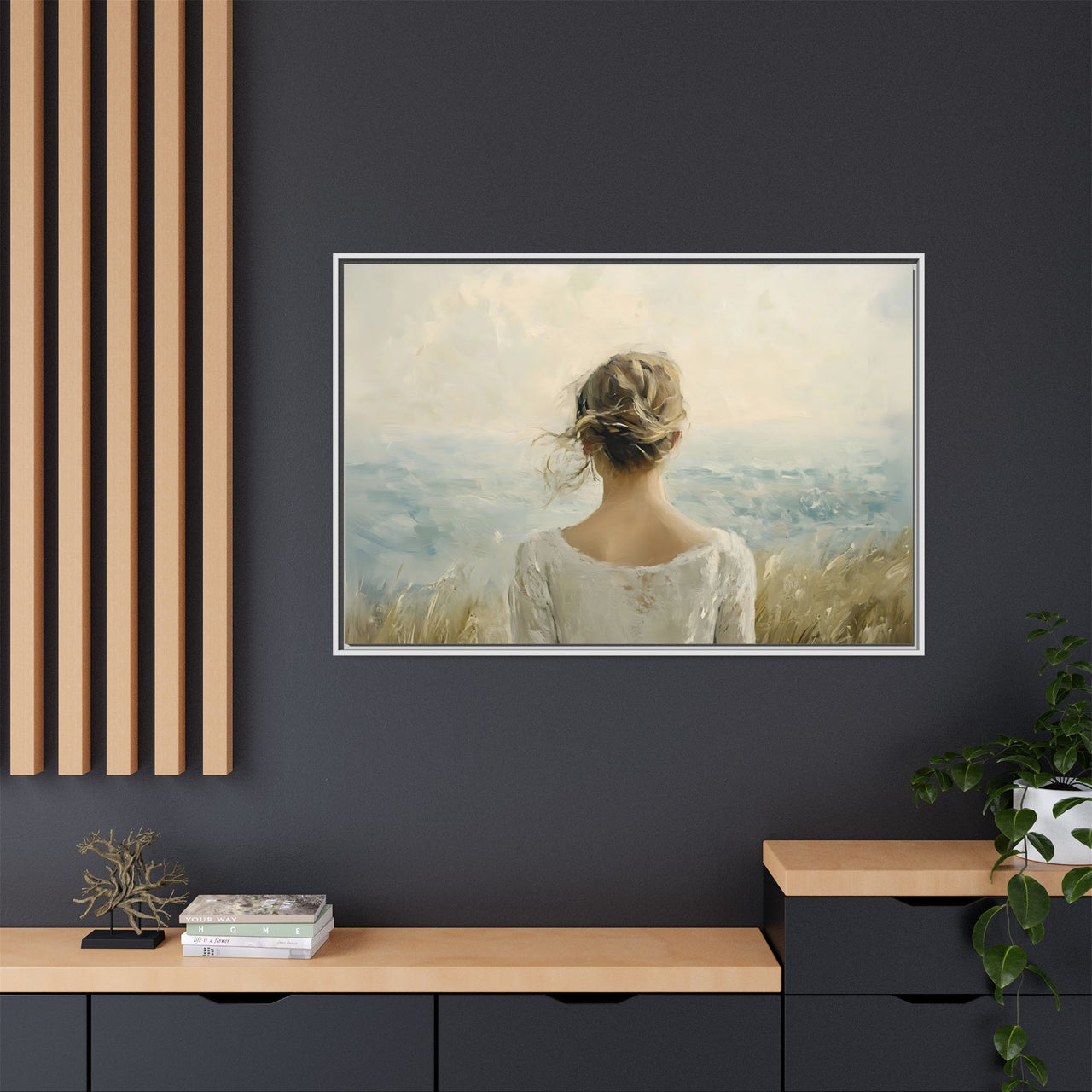 Where the Sky Meets Her Canvas Wall Art with Frame
