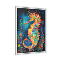 Thumbnail for Coral Carnival Seahorse Canvas Wall Art with Frame