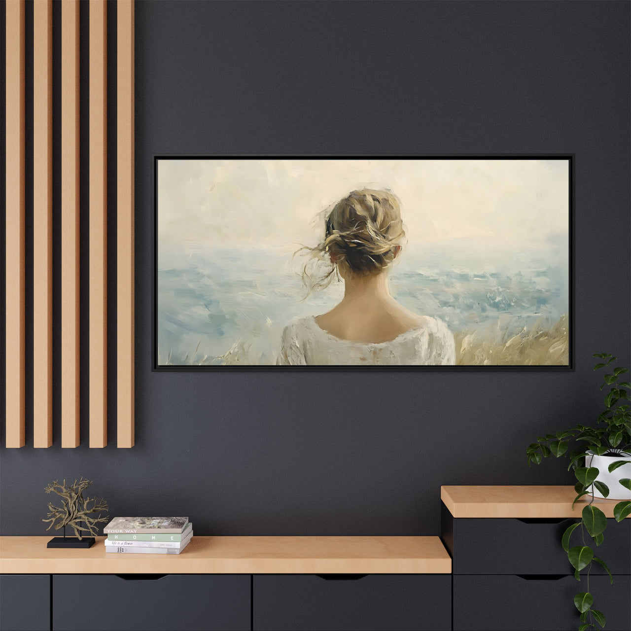 Where the Sky Meets Her Canvas Wall Art with Frame