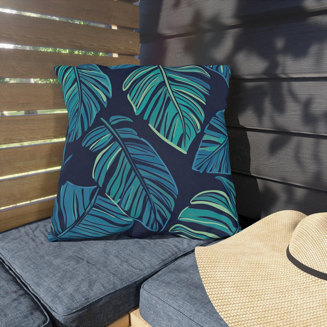 Midnight Palms Outdoor Throw Pillow