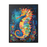Thumbnail for Coral Carnival Seahorse Canvas Wall Art with Frame