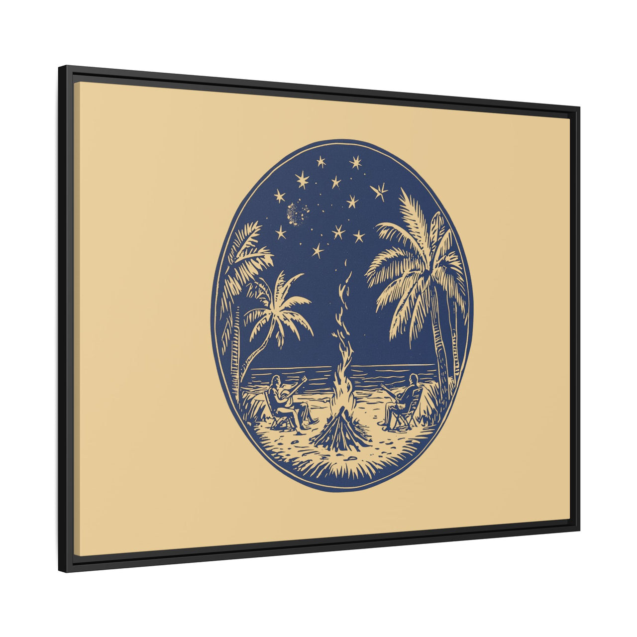 Beachfire Nights Canvas Wall Art with Frame