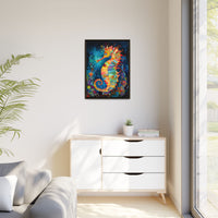 Thumbnail for Coral Carnival Seahorse Canvas Wall Art with Frame