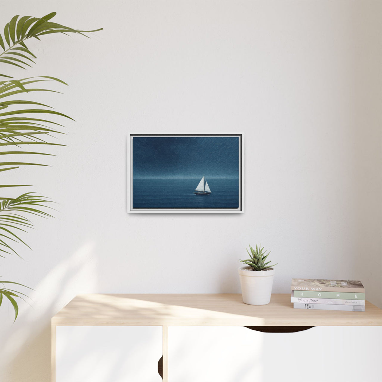 Sail Into Stillness Canvas Wall Art with Frame