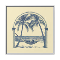 Thumbnail for Palm Retreat Hammock Canvas Wall Art with Frame