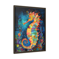 Thumbnail for Coral Carnival Seahorse Canvas Wall Art with Frame