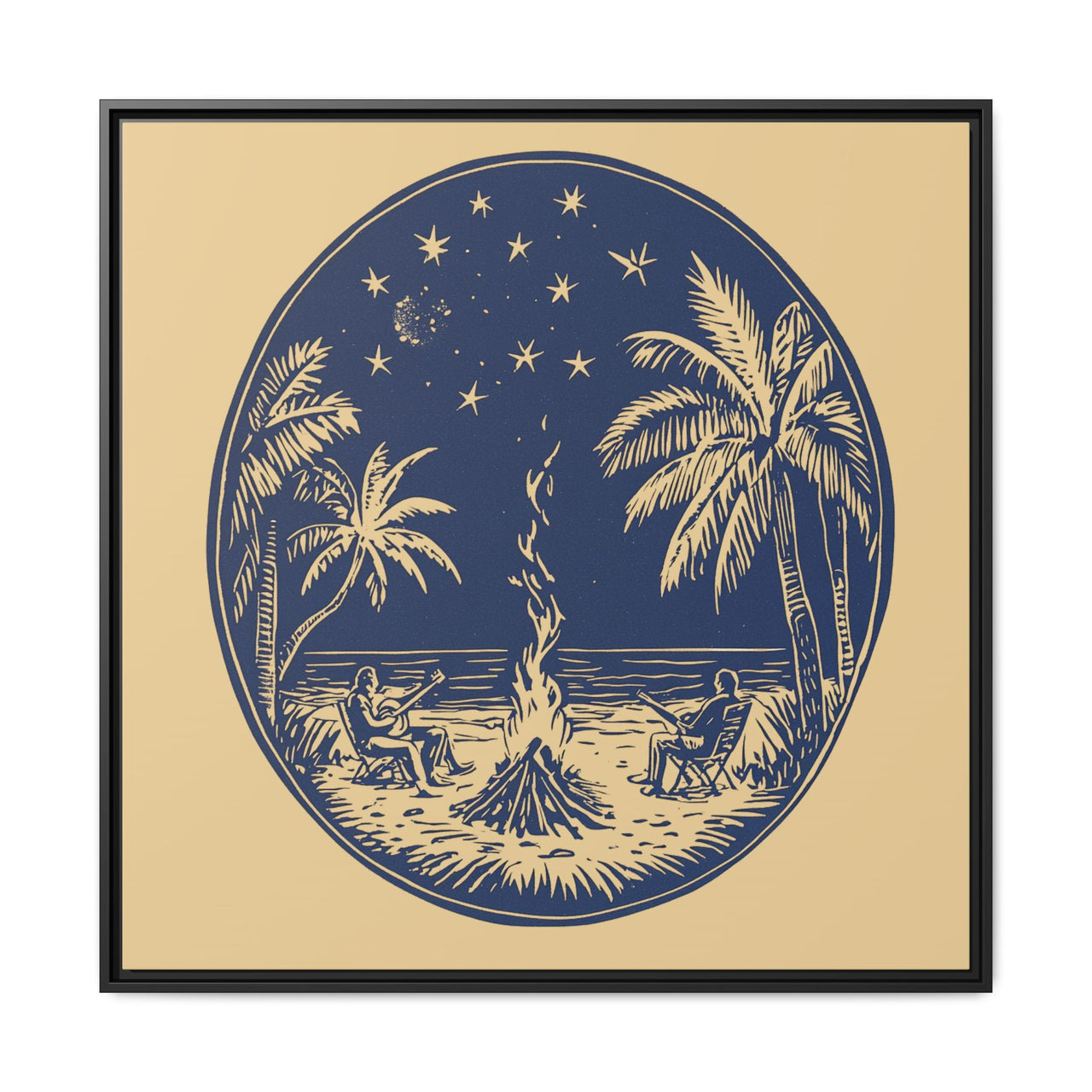 Beachfire Nights Canvas Wall Art with Frame
