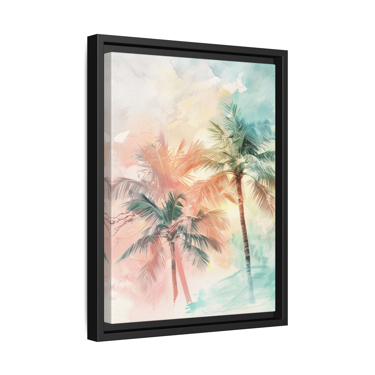 Palm Glow Canvas Wall Art with Frame