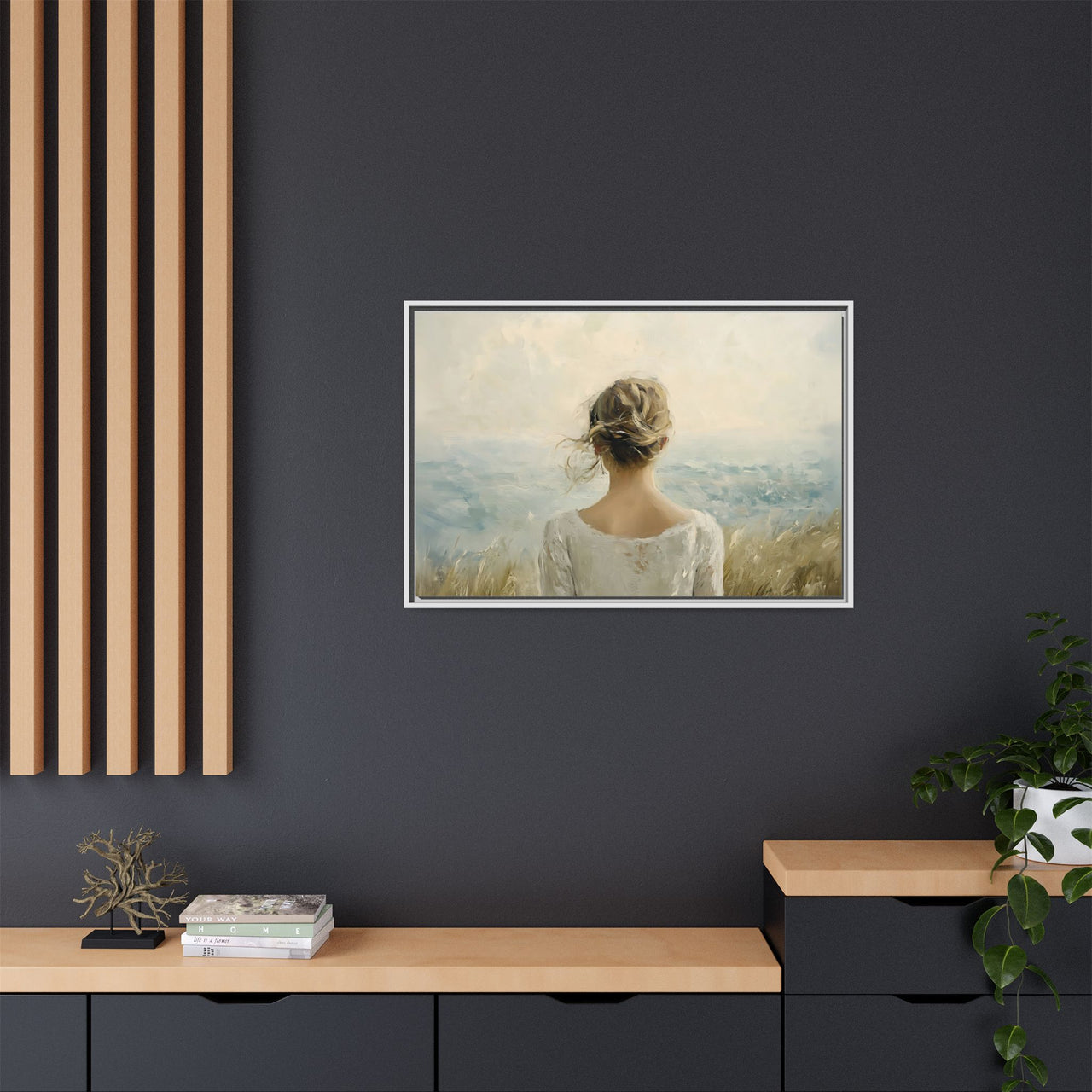 Where the Sky Meets Her Canvas Wall Art with Frame