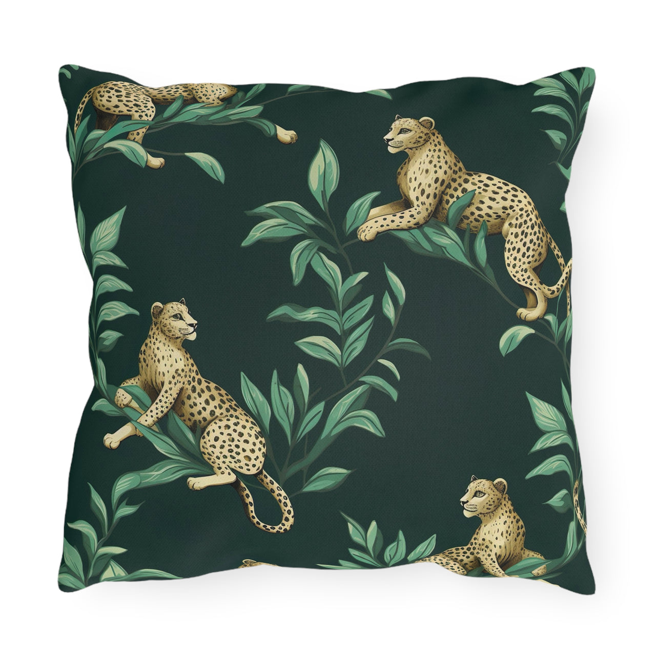 Chilling Leopards Outdoor Throw Pillow