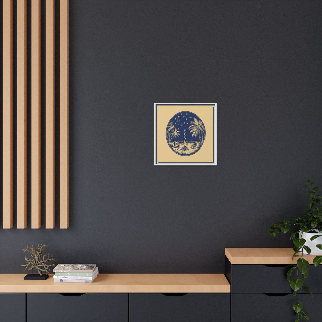Beachfire Nights Canvas Wall Art with Frame
