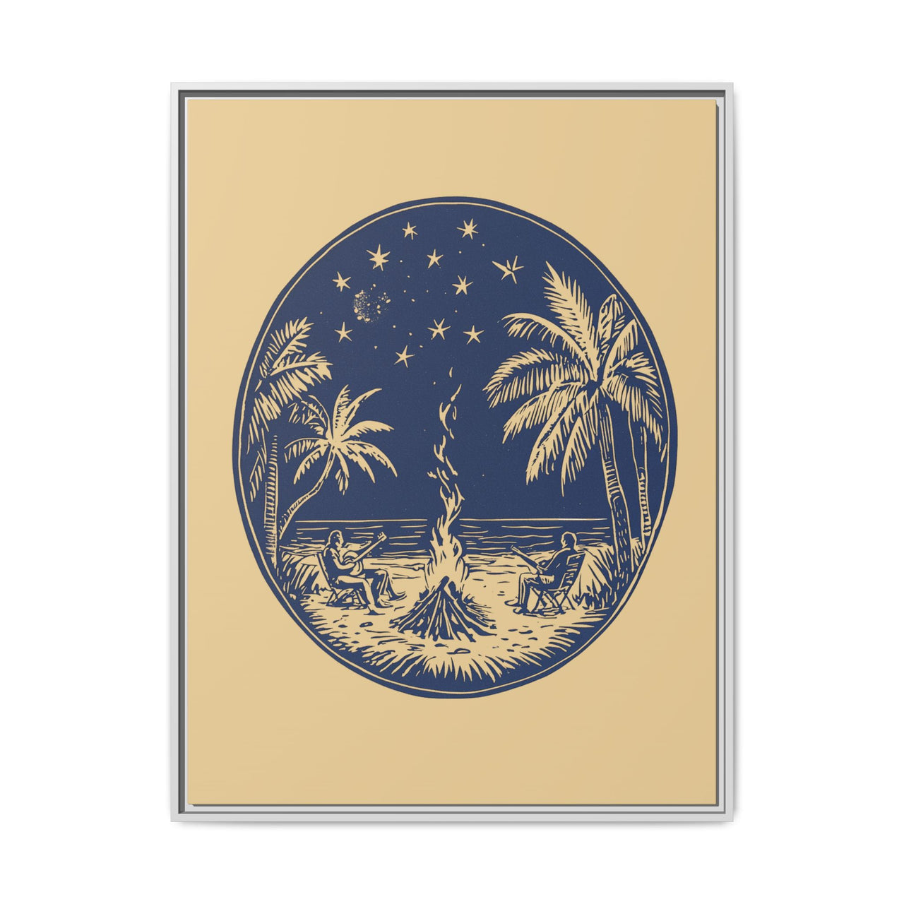 Beachfire Nights Canvas Wall Art with Frame