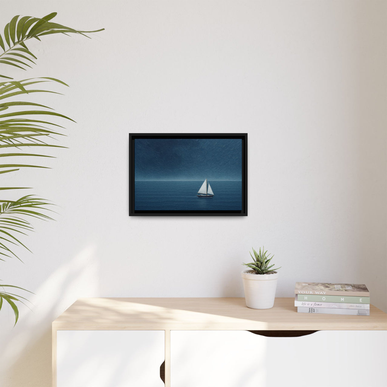 Sail Into Stillness Canvas Wall Art with Frame