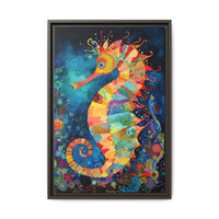 Thumbnail for Coral Carnival Seahorse Canvas Wall Art with Frame