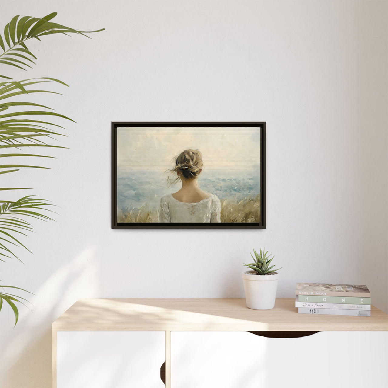 Where the Sky Meets Her Canvas Wall Art with Frame