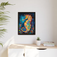 Thumbnail for Coral Carnival Seahorse Canvas Wall Art with Frame
