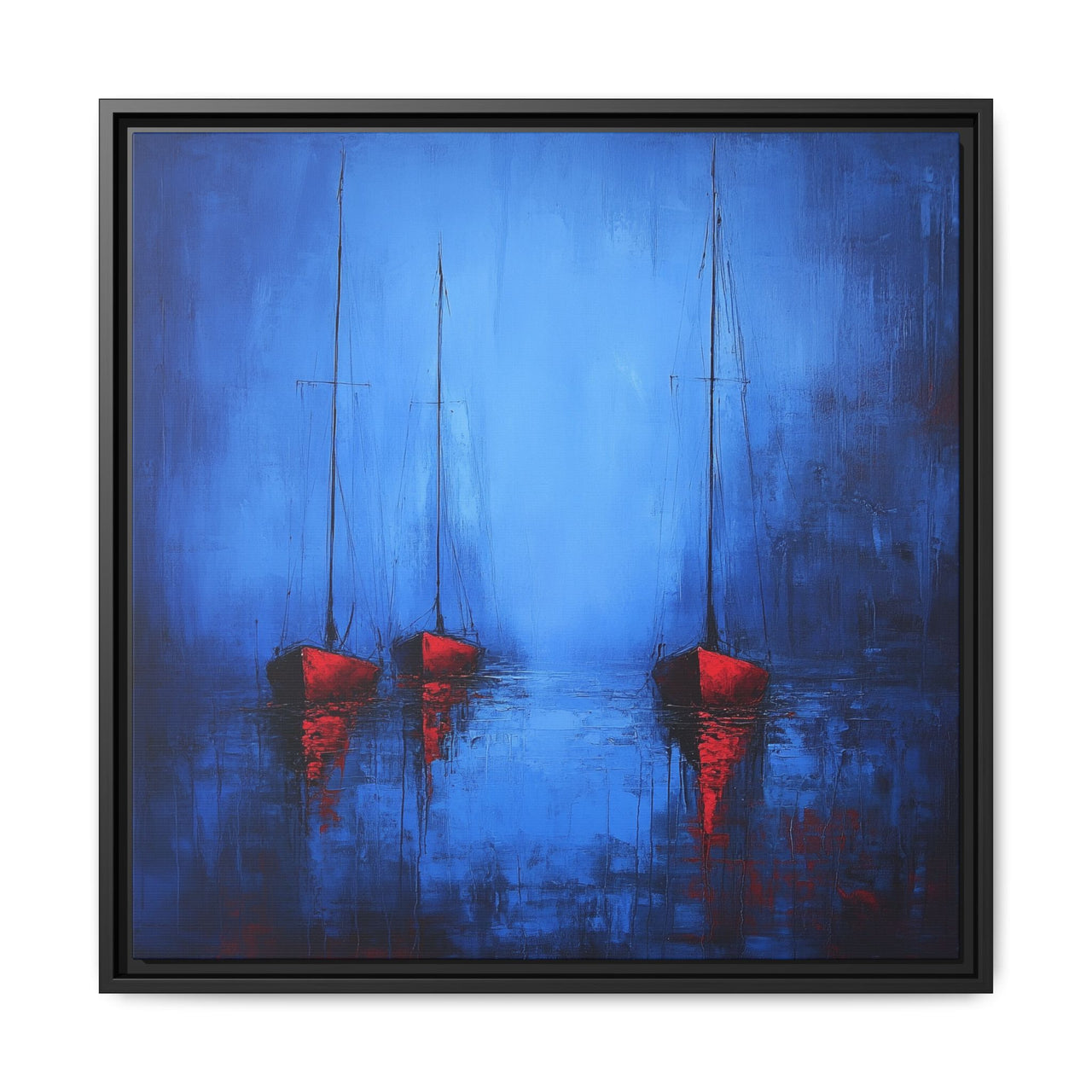 Nocturne at Sea Matte Canvas Wall Art with Frame
