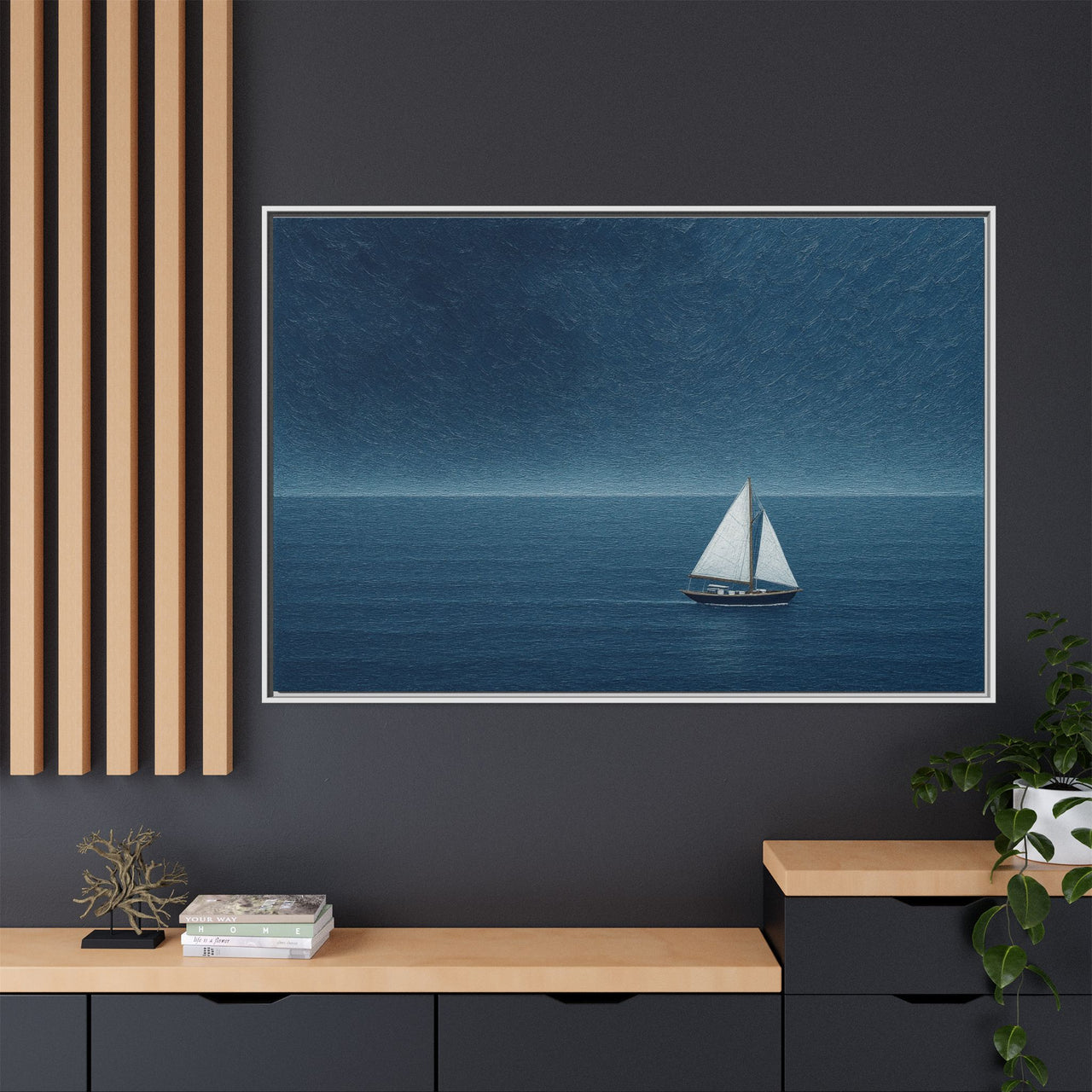Sail Into Stillness Canvas Wall Art with Frame