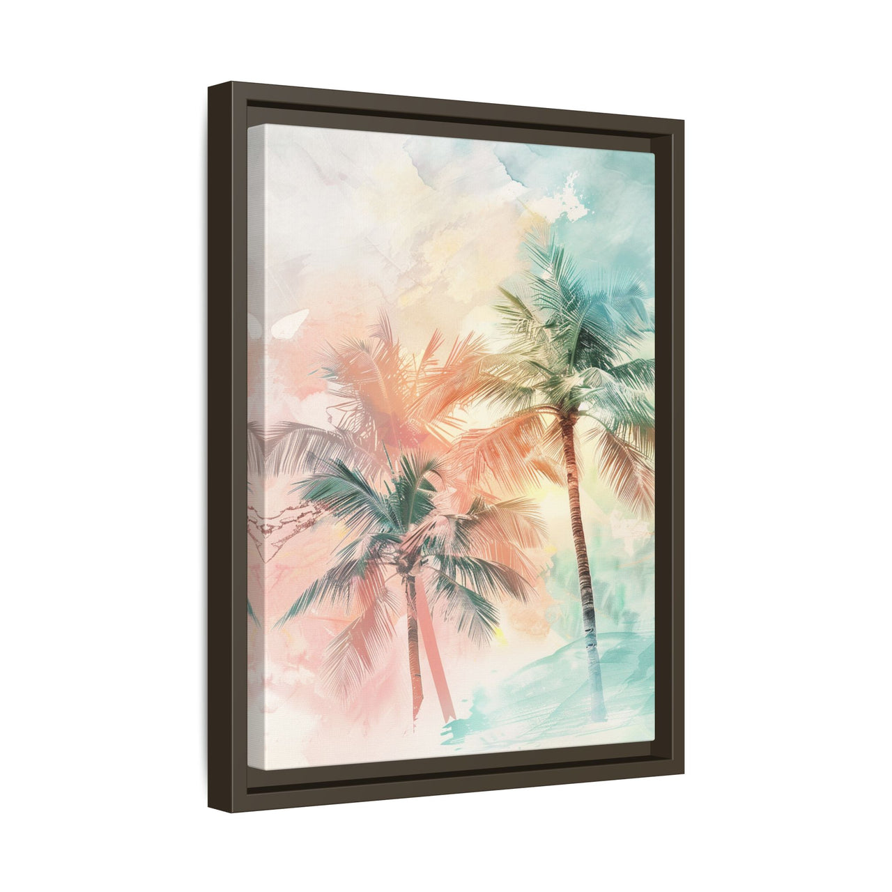 Palm Glow Canvas Wall Art with Frame