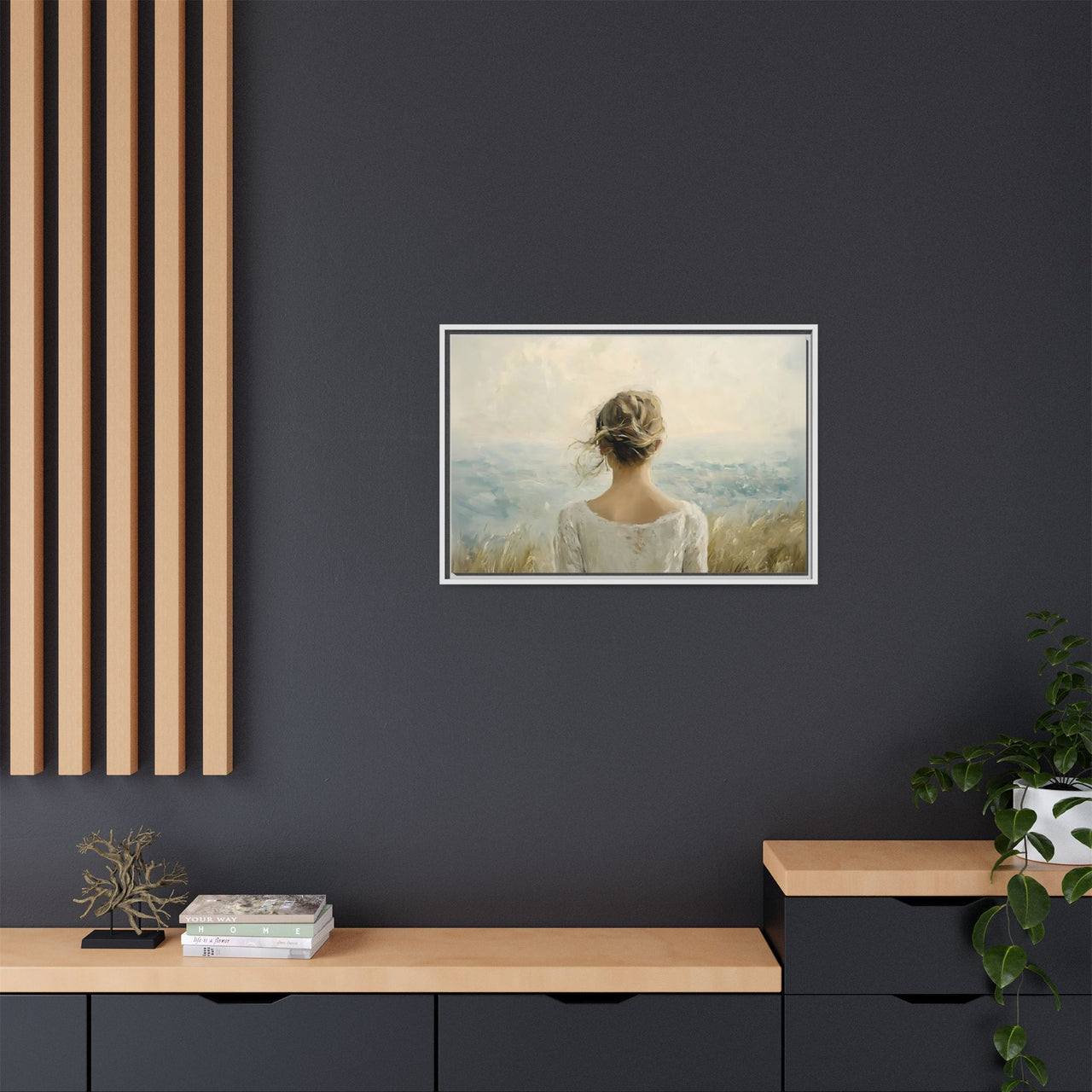Where the Sky Meets Her Canvas Wall Art with Frame