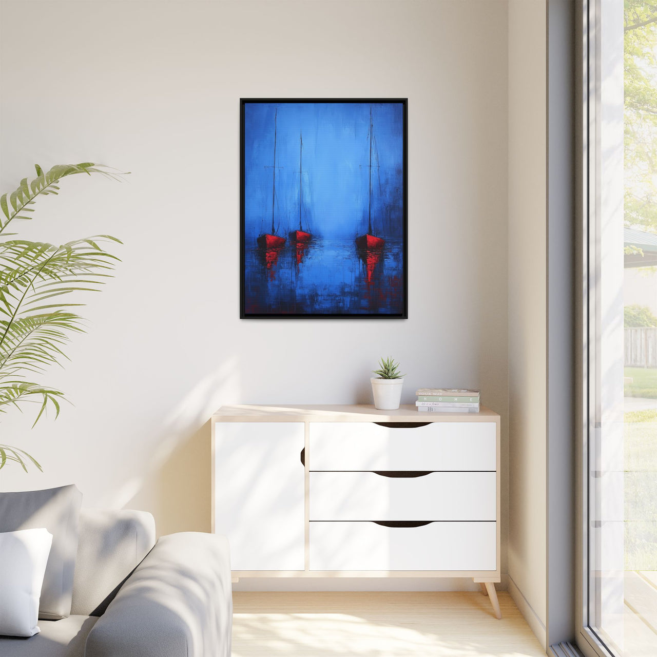 Nocturne at Sea Matte Canvas Wall Art with Frame