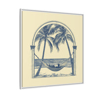 Thumbnail for Palm Retreat Hammock Canvas Wall Art with Frame