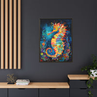Thumbnail for Coral Carnival Seahorse Canvas Wall Art with Frame