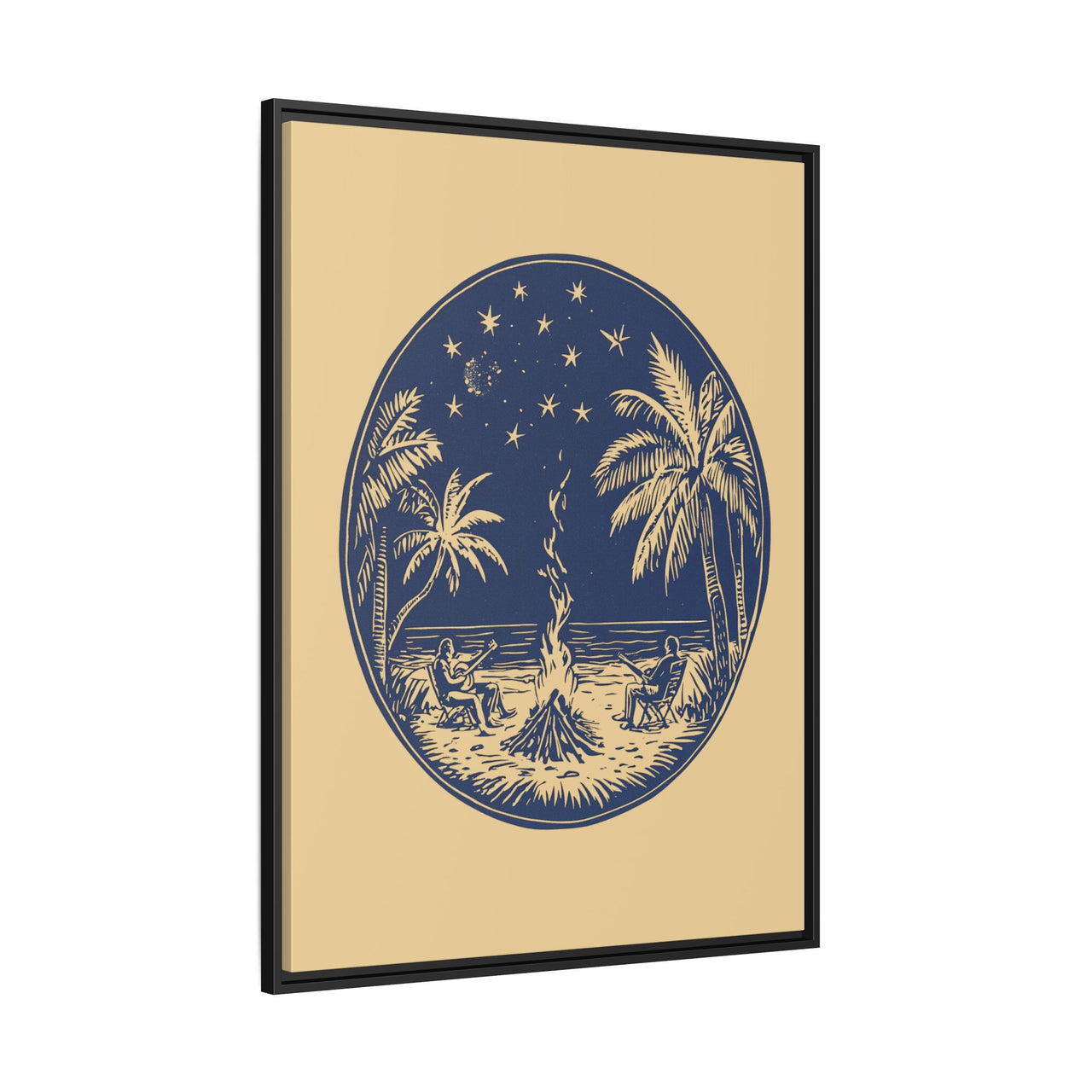 Beachfire Nights Canvas Wall Art with Frame