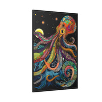 Thumbnail for Midnight Depths Octopus Canvas Wall Art with Frame