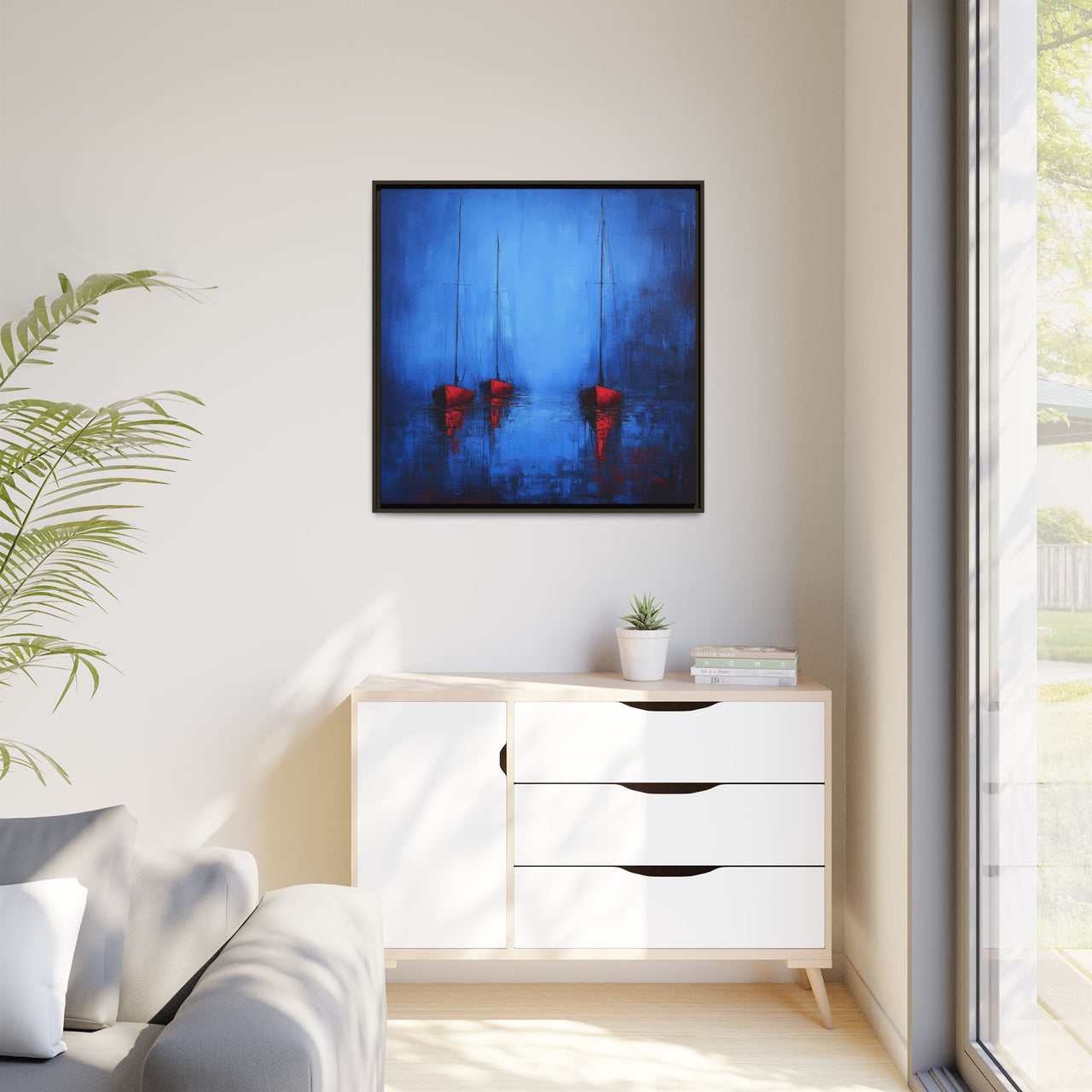 Nocturne at Sea Matte Canvas Wall Art with Frame