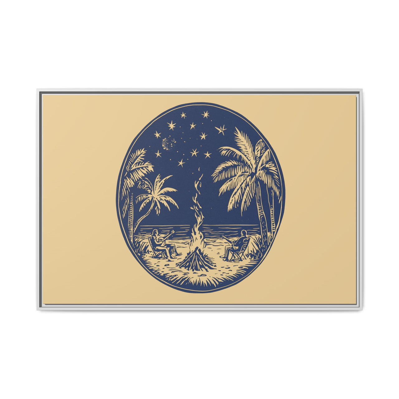 Beachfire Nights Canvas Wall Art with Frame