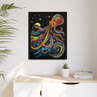 Thumbnail for Midnight Depths Octopus Canvas Wall Art with Frame