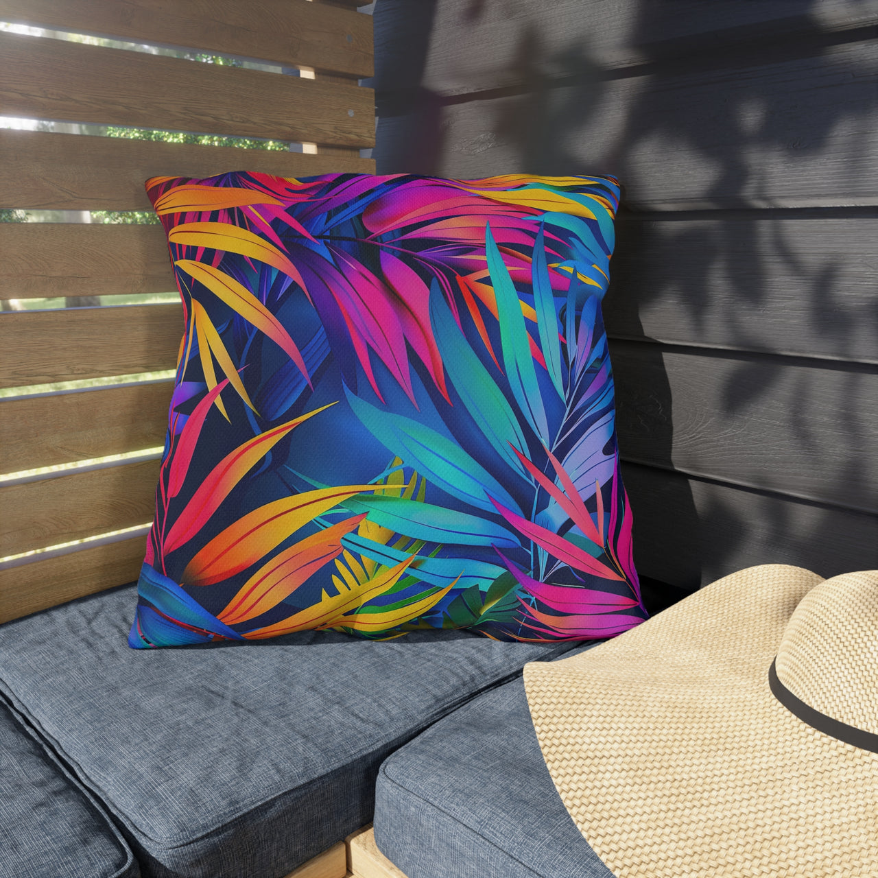 Floral Radiance Outdoor Throw Pillow